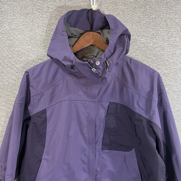 Eddie Bauer Weather Edge 365 Jacket Women M Purple Waterproof Hooded Adjustable - Picture 3 of 16